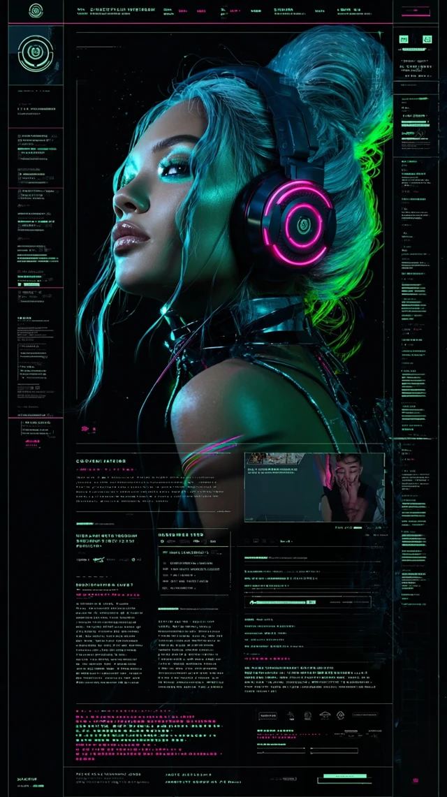 Virtual DJ Landing Page Cyberpunk UI Design