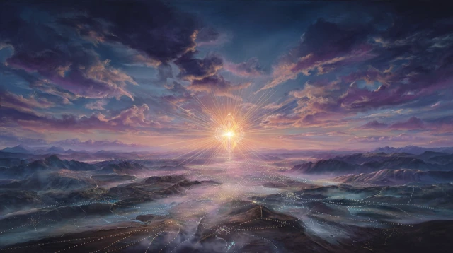 Panoramic Nigerian Landscape and Luminous Sky Art