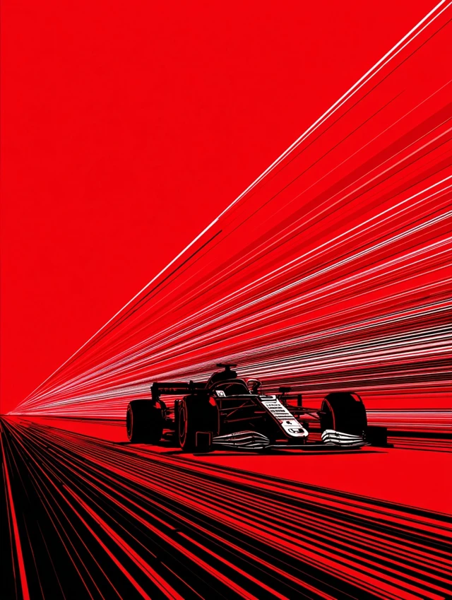 Formula One Racing Speed Lines Red and Black Illustration