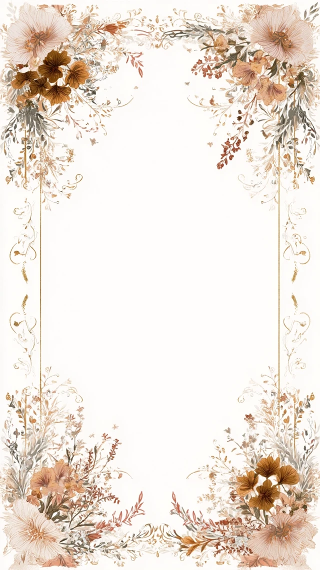 Boho Wedding Invitation Art Nouveau Floral Design