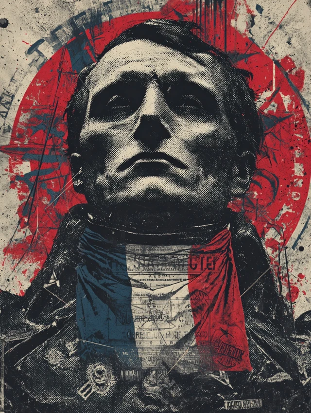 Horror Napoleon France Flag Abstract Art