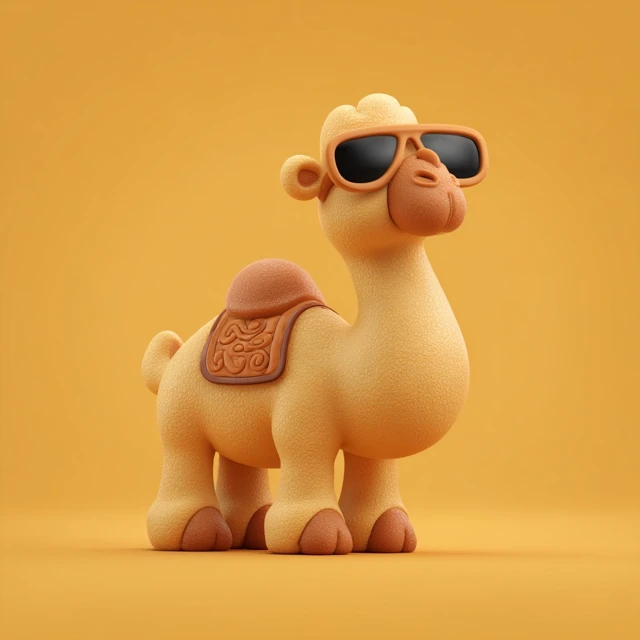 Cool Camel Mascot 3D Design Bubble Mart Style