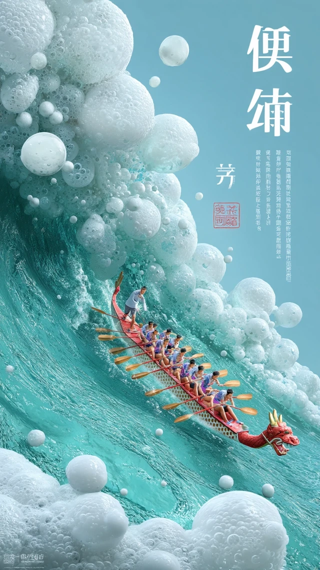 Dragon Boat and Laundry Detergent Ad Illustration