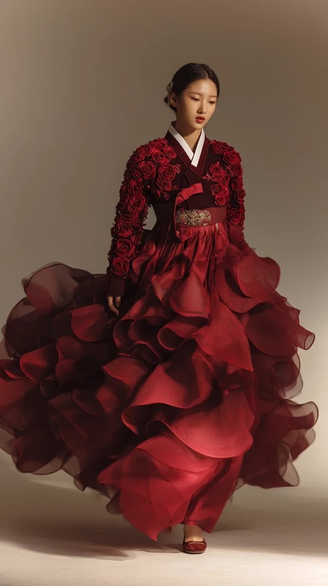 Rose Hanbok Dress Korean Couture Fashion