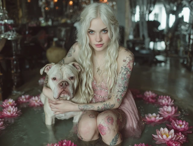 Woman and Dog Dreamy Fantasy Photography