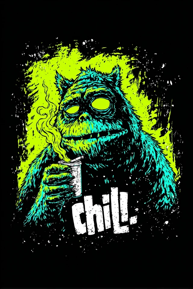 Chill Gorilla T-shirt Design - Retro Cartoon