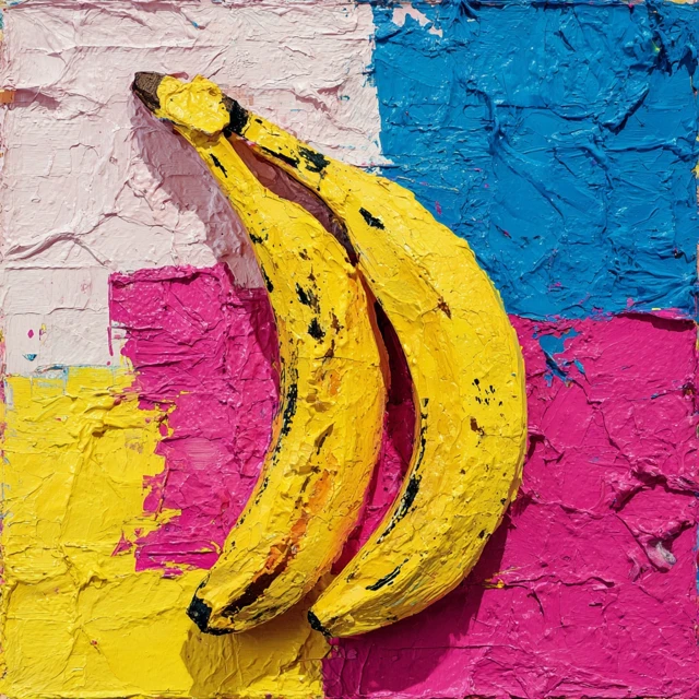 Banana Painting Maximalist Bright Colors