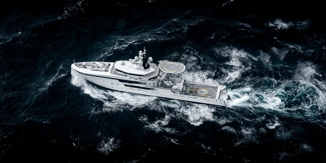 Superyacht in Lofoten Islands Research Vessel