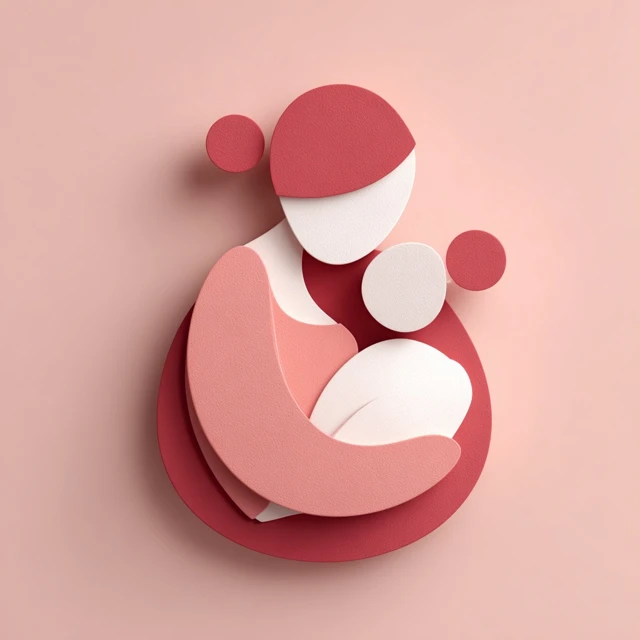 Breastfeeding Icon Modern Stylized 3D Design Pink