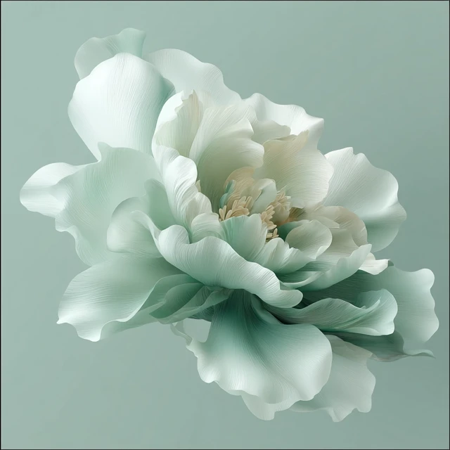 Hunter Green Flower Close Up Art