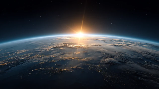 Sunrise Over Earth A Beautiful Space Wallpaper