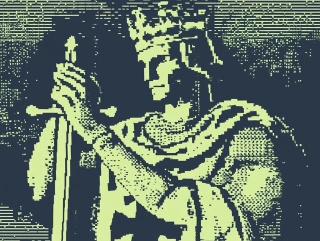 Pixel Art King of England 1066 Retro Graphics
