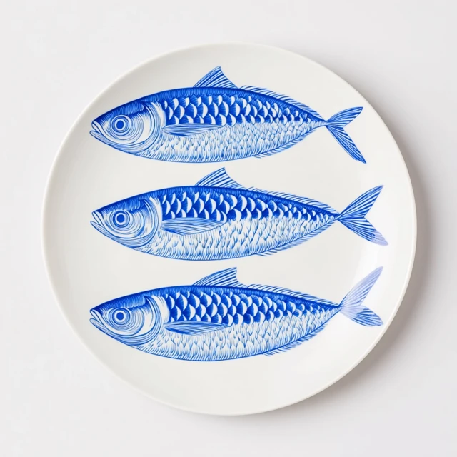 Sardines on a Plate Illustration