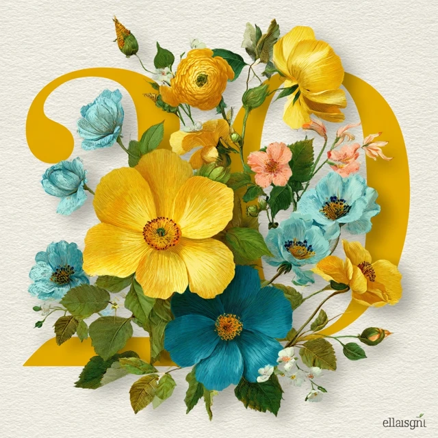Elegant Floral 29 Illustration Bright Flowers Border