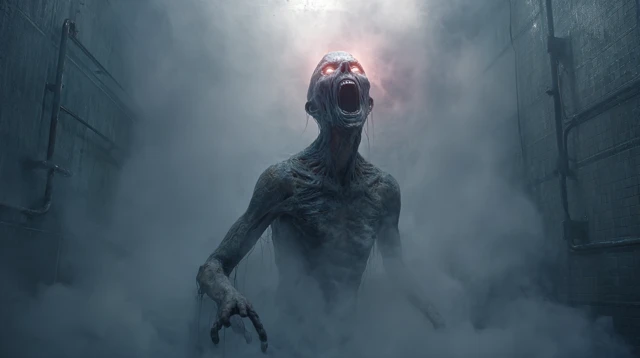 Terrifying Burned Humanoid Horror in a Japanese Bathroom