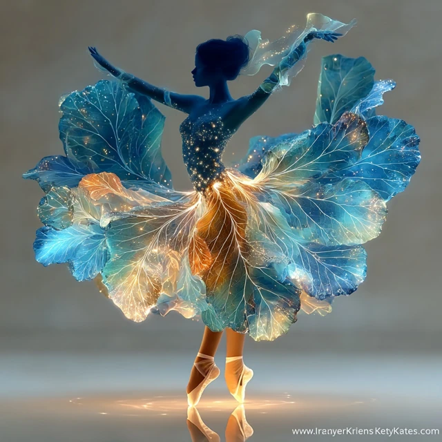 Ballet Dancer in a Magical Flower Dress