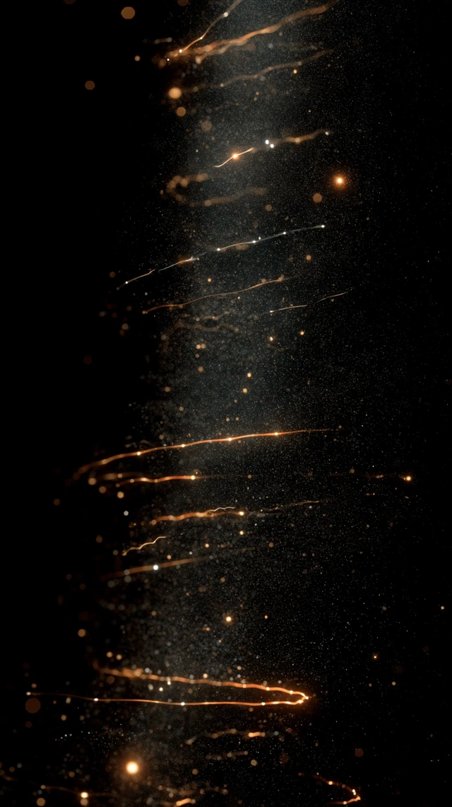 Cosmic Minimalism Golden Particles Abstract Motion
