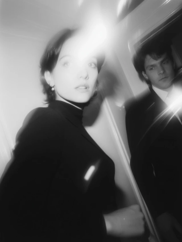 Movie Still Black and White Photo - Film Noir Style