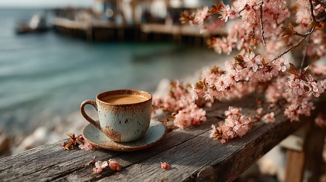 Coffee by the Sea Springtime Serenity