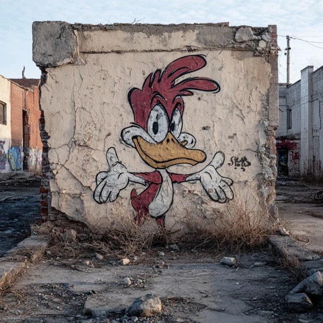 Abandoned Concrete Block Graffiti Art