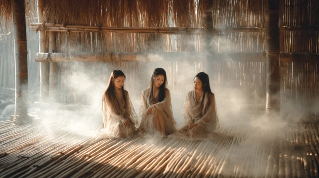 Dai Women in Bamboo Shed Photography 8K