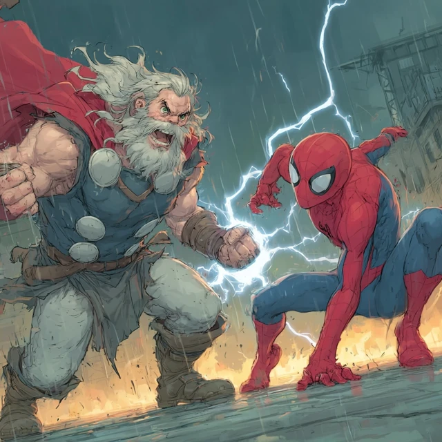 Thor vs SpiderMan Epic Fight