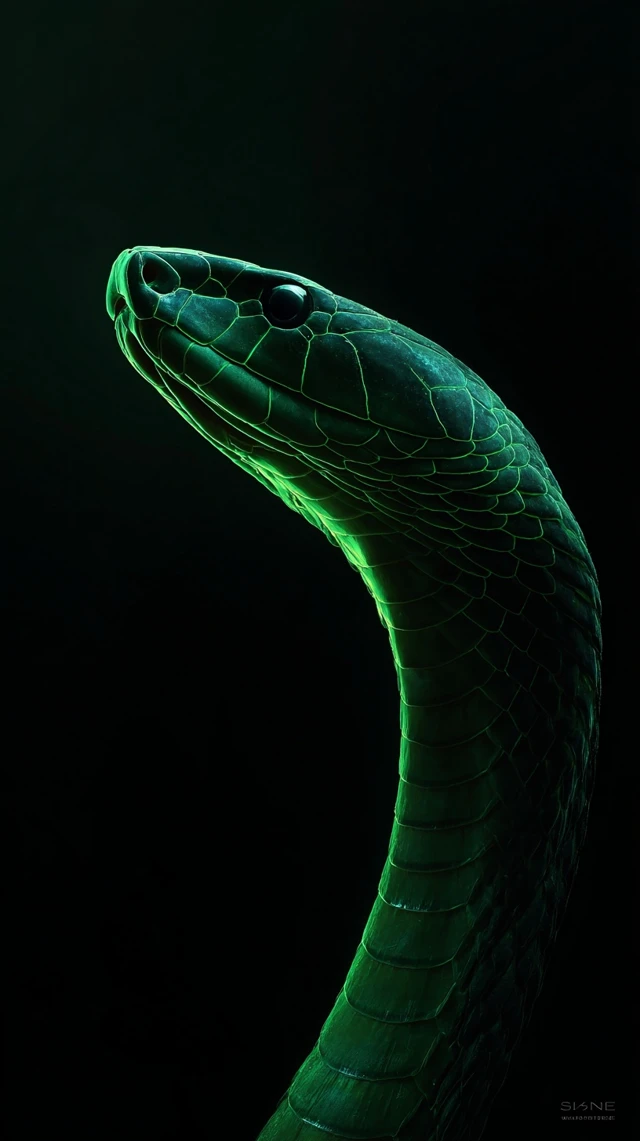 Black Mamba Neon Snake