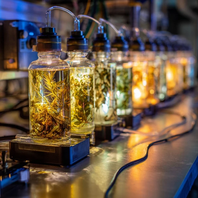 Herbal Extraction Process Lab Setting