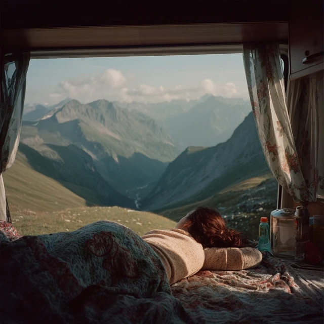 Van Life Girl on Mountain Top Adventure