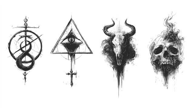 Occult Symbols Ink Art in Scott Buoncristiano Style