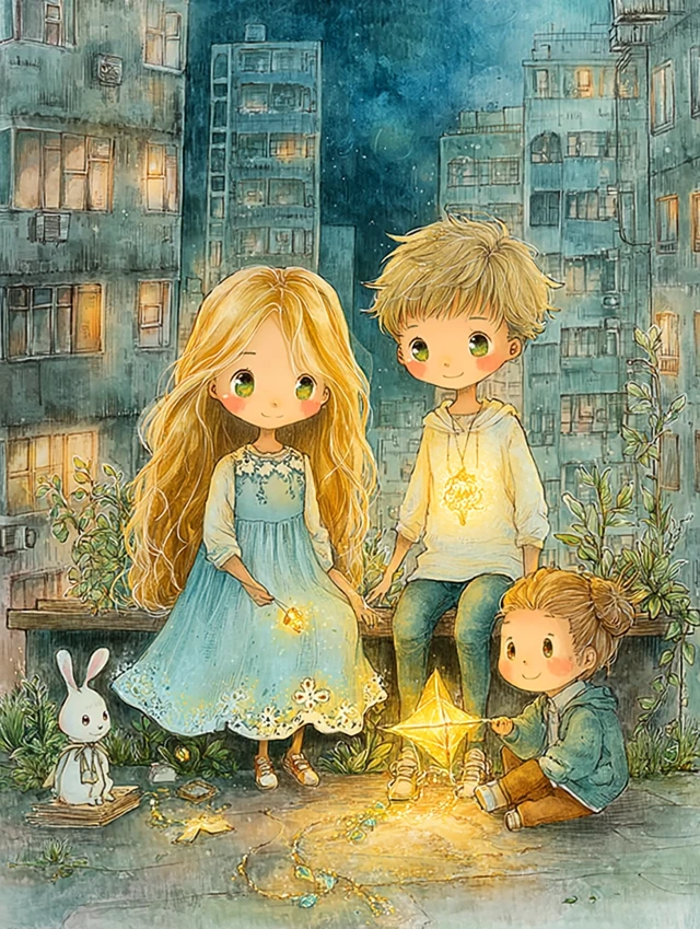 Children in Urban Park Magical Healing