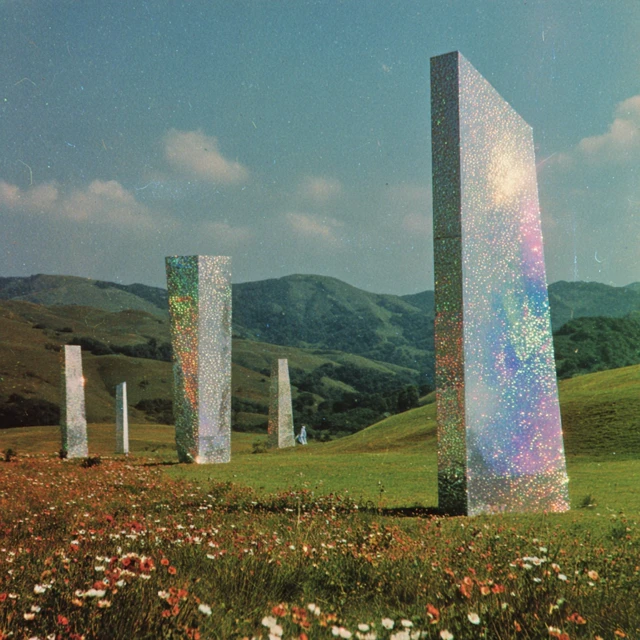 Retro SciFi Meadow Holographic Rhinestones