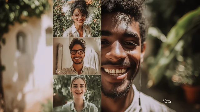 Online Community Video Chat Smiling Faces