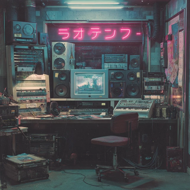 Cyberpunk Music Studio Album Artwork