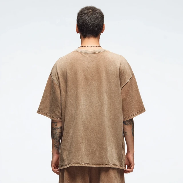 Vintage Washed Brown Oversized TShirt Back View