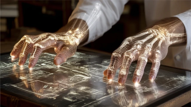 Holographic Interface Futuristic Collaboration