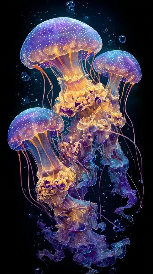 Glowing Jellyfish Digital Art