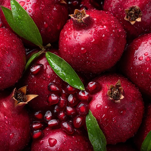 Juicy Pomegranates Macro Photography Fresh and Delicious