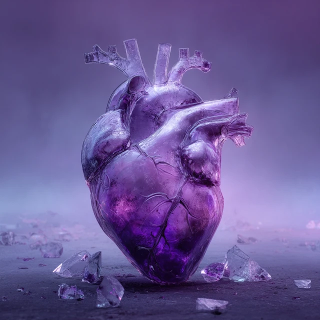 Melancholy Heart in Purple Mists