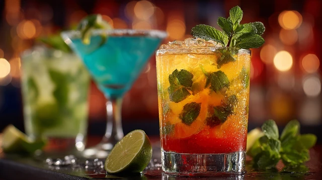 Cocktails Drinks Mojito Martini Bar Party Evening