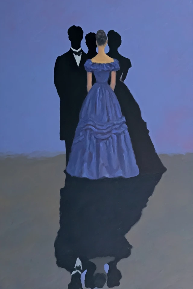 Embraced Silhouettes Abstract Art