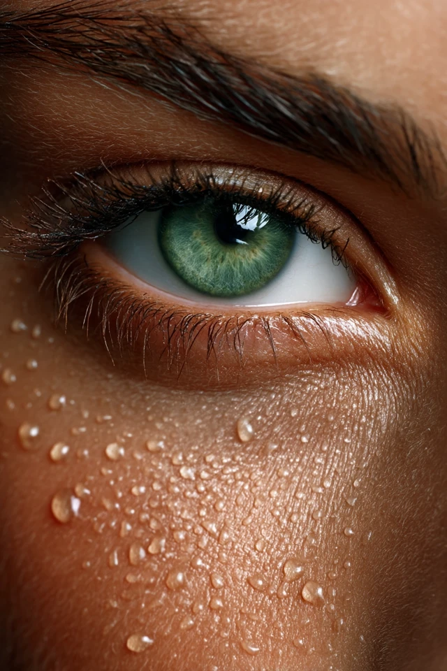 Striking Green Eye Closeup Iris Detail