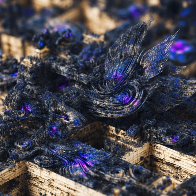 Abstract Fractal Art with Textured Details