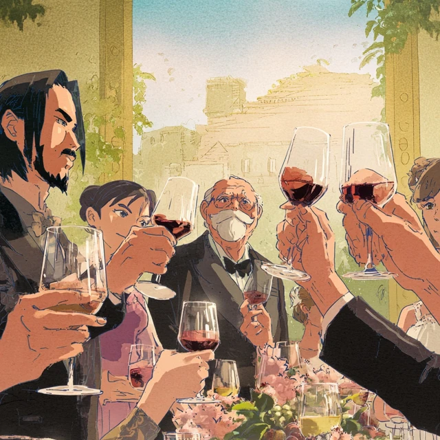 Wine Party Celebration Anime Art