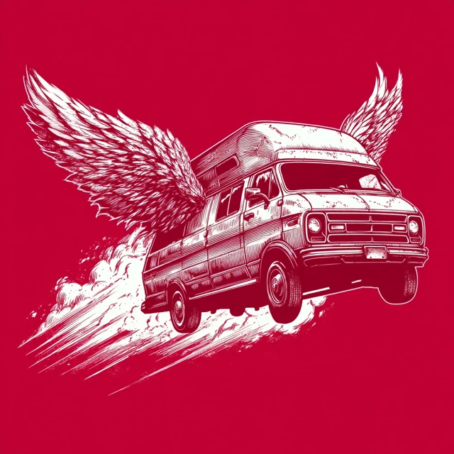 Flying Van Logo Design for TShirt