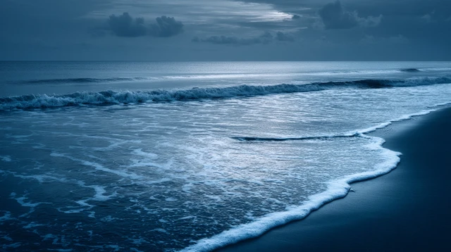 Dreamy Nighttime Ocean Scene Tranquil and Soothing