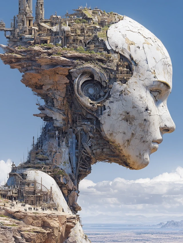 AI-Generated Portrait of a Cybernetic Human