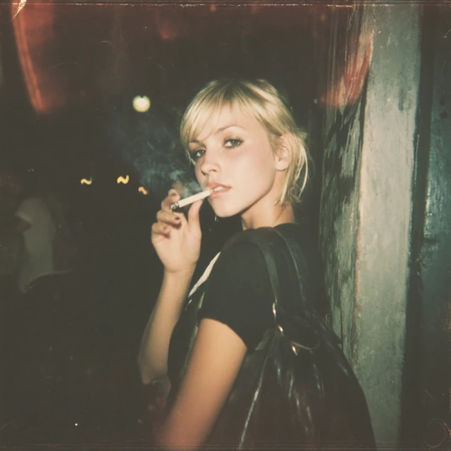 90s Grunge Blonde Woman Polaroid Photo