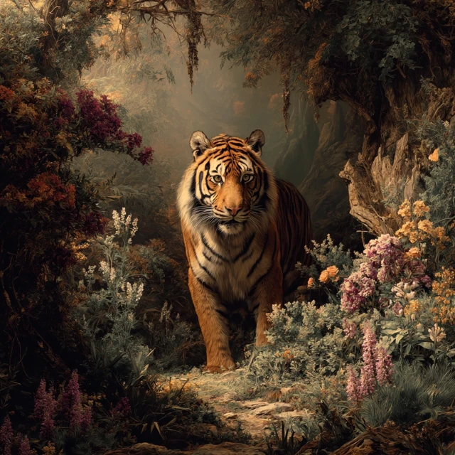Majestic Tiger Close Up Portrait