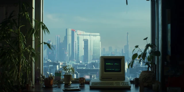 SciFi Tokyo Apartment Window View